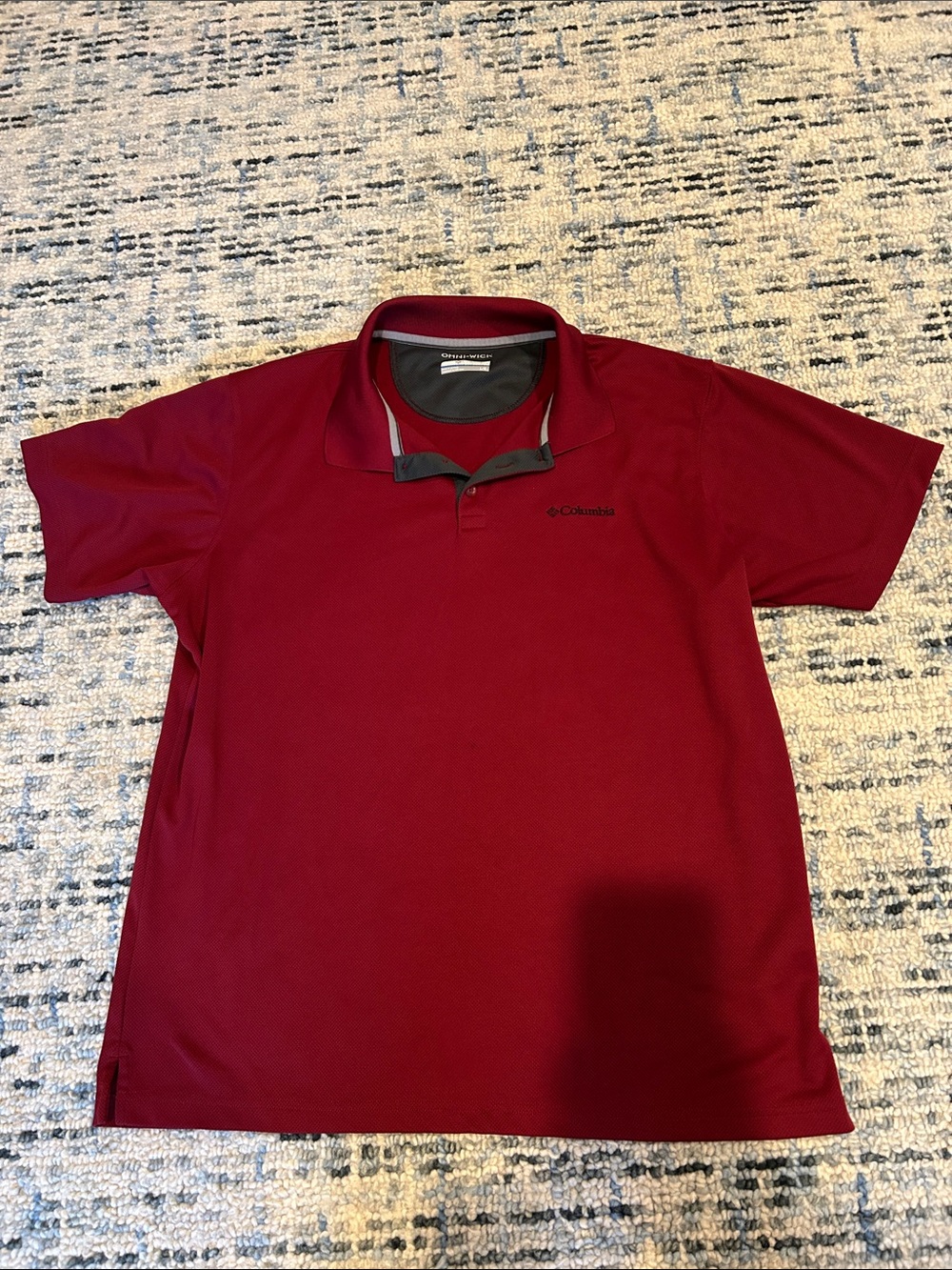 Columbia Men's Burgundy Short-Sleeve Polo